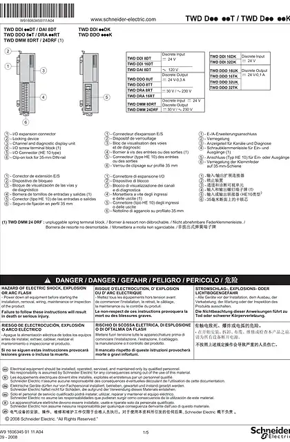 schneider施耐德TWDD.T_.K Discrete I_O modules